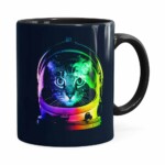 Caneca Gato Astronauta Preta