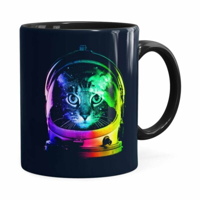 Caneca Gato Astronauta Preta