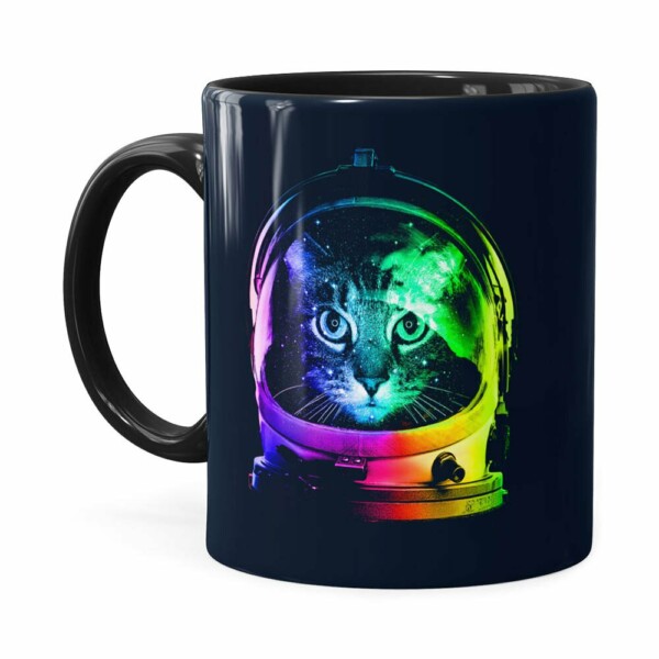 Caneca Gato Astronauta Preta