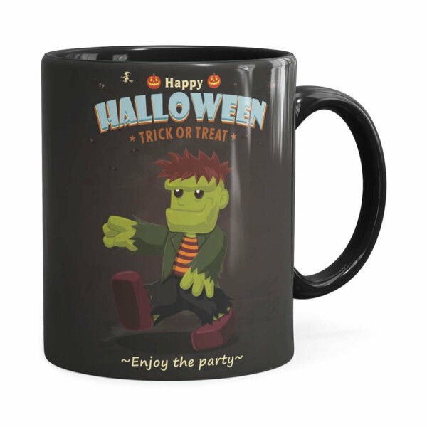Caneca Halloween Dia Das Bruxas V01 Preta