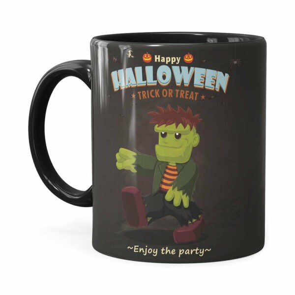 Caneca Halloween Dia Das Bruxas V01 Preta