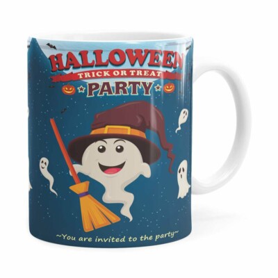 Caneca Halloween Dia Das Bruxas V02 Branca