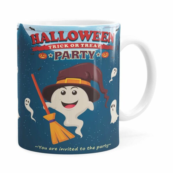 Caneca Halloween Dia Das Bruxas V02 Branca