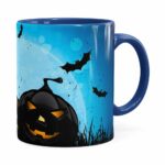 Caneca Halloween Dia Das Bruxas V05 Azul Escuro