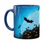 Caneca Halloween Dia Das Bruxas V05 Azul Escuro