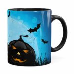 Caneca Halloween Dia Das Bruxas V05 Preta