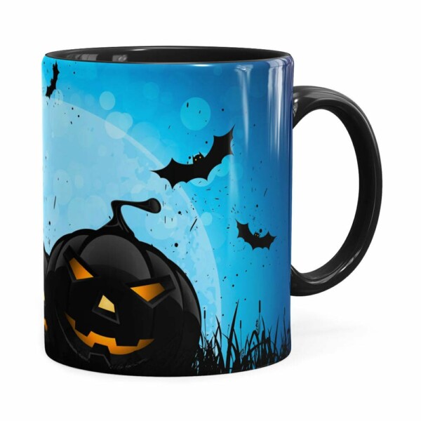 Caneca Halloween Dia Das Bruxas V05 Preta