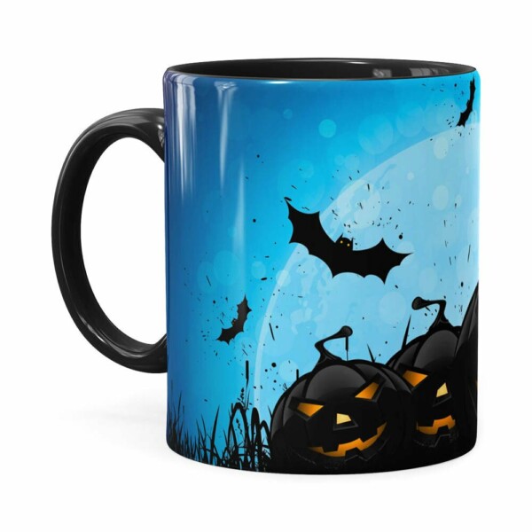 Caneca Halloween Dia Das Bruxas V05 Preta