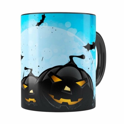 Caneca Halloween Dia Das Bruxas V05 Preta