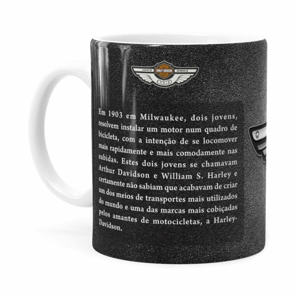 Caneca Harley Davidson História Branca