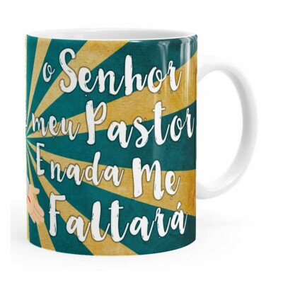 Caneca Jesus Senhor é Meu Pastor V01 Branca