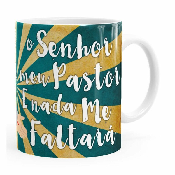 Caneca Jesus Senhor é Meu Pastor V01 Branca