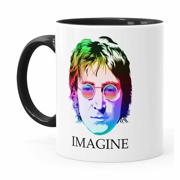 Caneca John Lennon Imagine Cores Preta