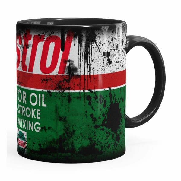 Caneca Lata De Óleo Retrô Oil Castrol Preta