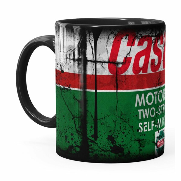Caneca Lata De Óleo Retrô Oil Castrol Preta