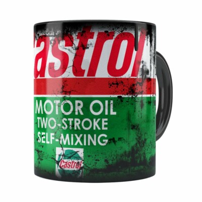 Caneca Lata De Óleo Retrô Oil Castrol Preta