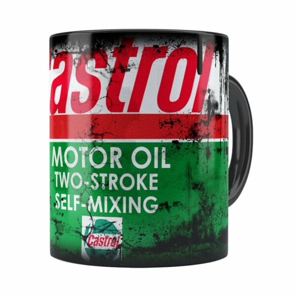 Caneca Lata De Óleo Retrô Oil Castrol Preta