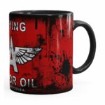 Caneca Lata De Óleo Retrô Oil Flying Preta
