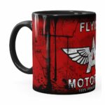 Caneca Lata De Óleo Retrô Oil Flying Preta