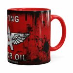 Caneca Lata De Óleo Retrô Oil Flying Vermelha