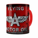 Caneca Lata De Óleo Retrô Oil Flying Vermelha