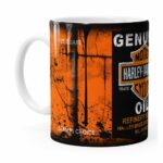 Caneca Lata De Óleo Retrô Oil Harley Davidson Branca