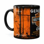 Caneca Lata De Óleo Retrô Oil Harley Davidson Preta