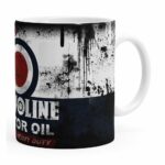 Caneca Lata De Óleo Retrô Oil Havoline Branca