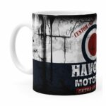 Caneca Lata De Óleo Retrô Oil Havoline Branca