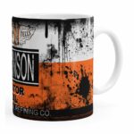 Caneca Lata De Óleo Retrô Oil Johnson Branca