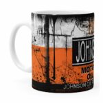 Caneca Lata De Óleo Retrô Oil Johnson Branca