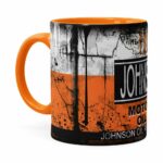 Caneca Lata De Óleo Retrô Oil Johnson Laranja