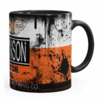Caneca Lata De Óleo Retrô Oil Johnson Preta