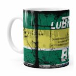 Caneca Lata de Óleo Retrô Oil Lubrax v02 Branca
