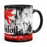 Caneca Lata De Óleo Retrô Oil Mobiloil Preta