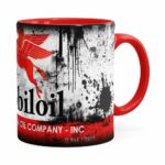 Caneca Lata De Óleo Retrô Oil Mobiloil Vermelha