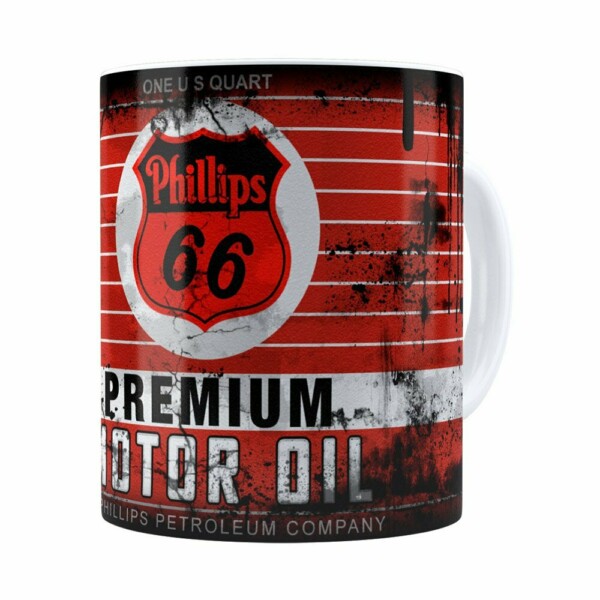 Caneca Lata De Óleo Retrô Oil Phillips Branca
