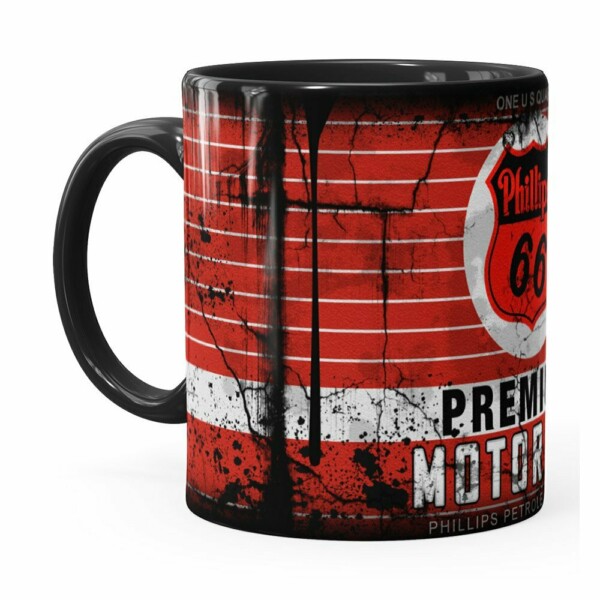 Caneca Lata De Óleo Retrô Oil Phillips Preta