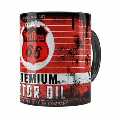 Caneca Lata De Óleo Retrô Oil Phillips Preta