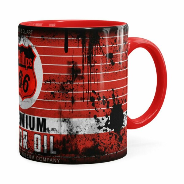 Caneca Lata De Óleo Retrô Oil Phillips Vermelha