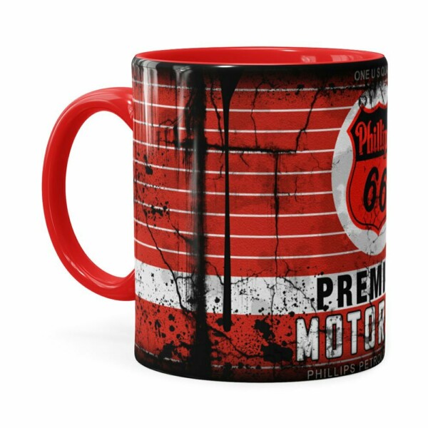 Caneca Lata De Óleo Retrô Oil Phillips Vermelha