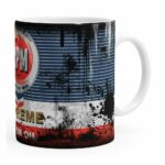 Caneca Lata De Óleo Retrô Oil Rpm Branca