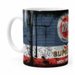 Caneca Lata De Óleo Retrô Oil Rpm Branca