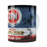 Caneca Lata De Óleo Retrô Oil Rpm Branca