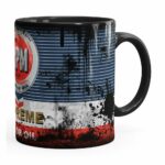 Caneca Lata De Óleo Retrô Oil Rpm Preta