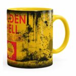Caneca Lata De Óleo Retrô Oil Shell Amarela
