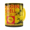 Caneca Lata De Óleo Retrô Oil Shell Amarela