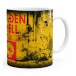 Caneca Lata De Óleo Retrô Oil Shell Branca