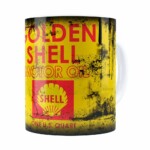 Caneca Lata De Óleo Retrô Oil Shell Branca