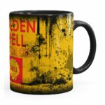 Caneca Lata De Óleo Retrô Oil Shell Preta